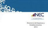 Directorio de Empresas y Establecimientos  2012
