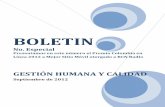Boletín Gestión Humana y Calidad RCN Radio Septiembre 2012