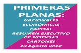 Primeras Planas Nacionales y Cartones 13 Agosto 2012