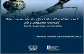 Memoria de Labores de la Gestión Presidencial de la Cámara Penal 2009-2012