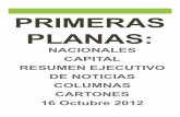 Primeras Planas Nacionales y Cartones 16 Octubre 2012