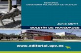 Novedades Editorial Universitat Politècnica de València (Junio 2011)