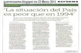 'La situación del País es peor que en 1994'