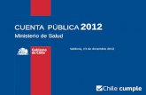 Cuentas públicas ministeriales 2012- Salud.Diciembre 2012