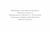 Novedades Hemeroteca :: Abril 2012 :: Biblioteca Karl C. Parrish :: Universidad del Norte