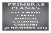 Primeras Planas Nacionales y Cartones 26 Noviembre 2012