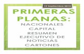 Primeras Planas Nacionales y Cartones 19 Septiembre 2012