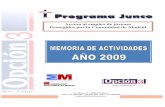 MEMORIA DE ACTIVIDADES PROGRAMA JUNCO 2009