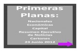 Primeras Planas Nacionales y Cartones 23 Junio 2012
