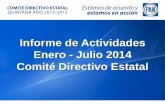 Informe de Actividades Enero - Julio 2014 Comité Directivo Estatal