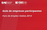 Foro de Empleo Online 2014 EAE: Guía de empresas participantes