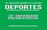 Revista de la Coord. Gral de Deportes de la UNLaM Edición Especial  20 ° Aniversario