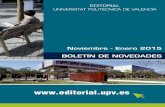 Novedades Editorial Universitat Politècnica de València (Noviembre - Enero 2015)