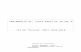 Progamació de Valencià. IES de Teulada. Curs 2010-2011