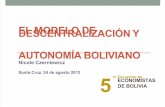 El Modelo de Descentralizacion y Autonomia Boliviano - Nicole Czerniewicz 2012