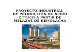Produccion de Acido Citrico. Industrial