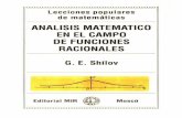 Analisis Matematico en El Campo de Funciones Racionales [G._e._Shilov]