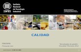 CALIDAD Tecnologías de gestión Escuelas Técnicas 2012 Disertante: Pirosanto Iver.