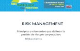 RISK MANAGEMENT Principios y elementos que definen la gestión de riesgos corporativos Bárbara Carrizo.
