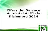 Cifras del Balance Actuarial Al 31 de Diciembre 2014.