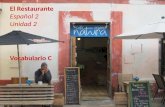El Restaurante Español 2 Unidad 2 Vocabulario C. Verbos Útiles Costar (o-ue) Dar Desear EstarPagar.