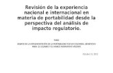 Revisión de la experiencia nacional e internacional en materia de portabilidad desde la perspectiva del análisis de impacto regulatorio. FORO DEBATE DE.