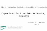 Estela F. Manero 2015 Eje 4. Tamizaje, Cuidados /Atención y Tratamiento Capacitación Atención Primaria, impacto.