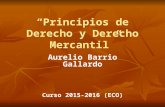 “Principios de Derecho y Derecho Mercantil” Aurelio Barrio Gallardo Curso 2015-2016 (ECO) Curso 2015-2016 (ECO) ©  © © .