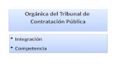Orgánica del Tribunal de Contratación Pública  Integración  Competencia  Integración  Competencia.