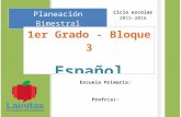 Plan 1er Grado - Bloque 3 Español