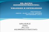 El Acto Administrativo - Validez y Nulidad