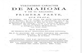Fray Manuel de Santo Tomas -Verdadero Carácter de Mahoma y de Su Religion
