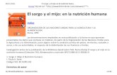 El Sorgo y El Mijo en La Nutrición Humana