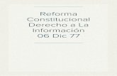 Reforma Constitucional Derecho a La Información 06 Dic 77