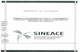 Normas y Procedimientos para el otorgamiento, rendición y ejecución de encargos a personal del SINEACE