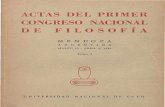 Actas del primer congreso nacional de filosofía