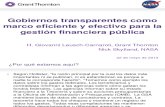Gobiernos transparentes como marco eficiente y efectivo para la gestión financiera pública