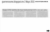 Noticias del Sector Energético 2 Mayo 2015