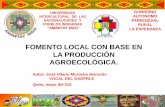 Fomento local con base en la producción agroecológica