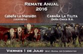 Catálogo Remate Anual 2016 - Cabañas La Mansión y La Tilita
