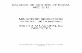 BALANCE DE GESTIÓN INTEGRAL AÑO 2012 MINISTERIO ...