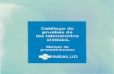 Catálogo de pruebas de los laboratorios clínicos. +INSALUD