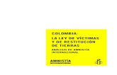 COLOMBIA: LA LEY DE VÍCTIMAS Y DE RESTITUCIÓN DE TIERRAS