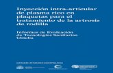 Inyección intra-articular de plasma rico en plaquetas para el ...