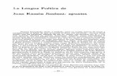 La Lengua Poética de Juan Ramón Jiménez: apuntes