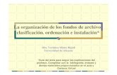 La organización de los fondos de archivo: clasificación. ordenación ...