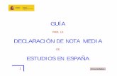 GUÍA DECLARACIÓN DE NOTA MEDIA ESTUDIOS EN ESPAÑA