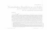 Variedades lingüísticas en Italia (a los ciento cincuenta años de la ...