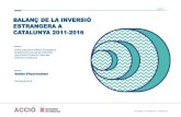 Balanç de la inversió estrangera a Catalunya 2011-2016