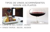 Tipos de vinos acompañantes según los platos